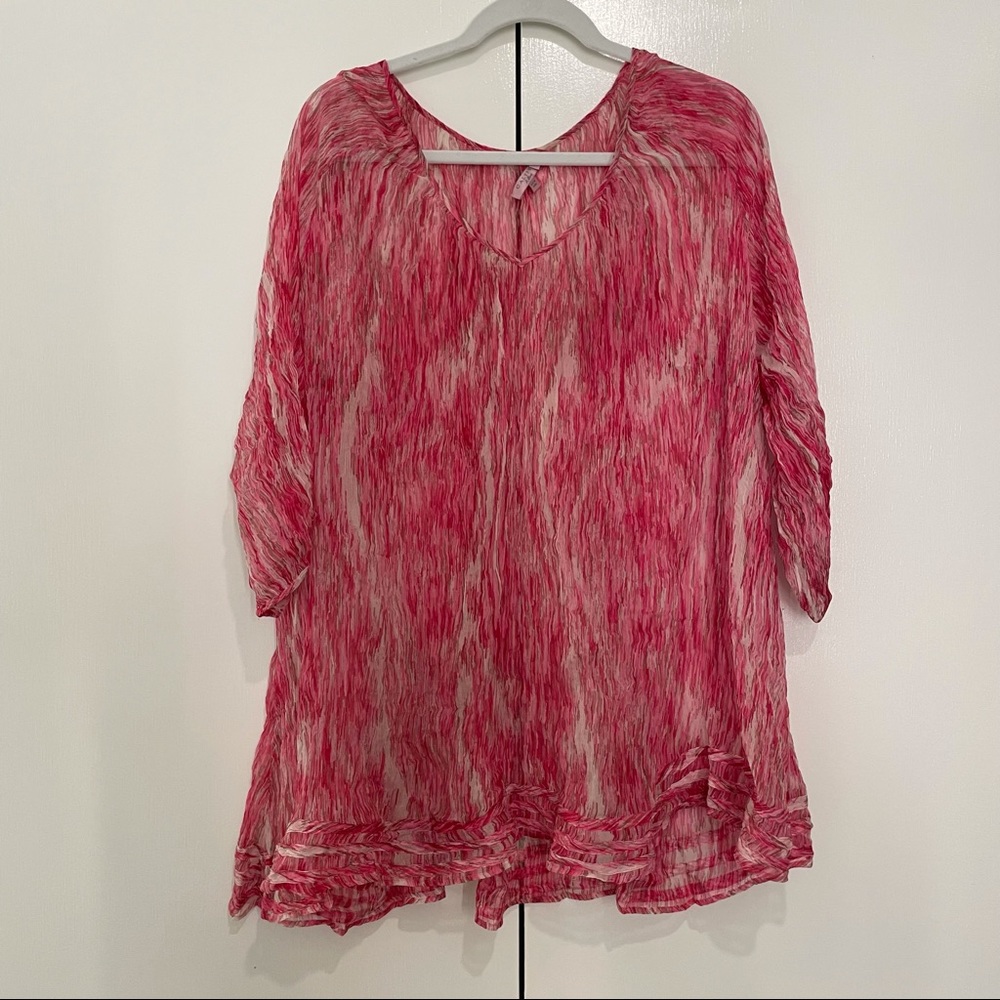 Calypso St Barth Silk Pink Beach Tunic Small